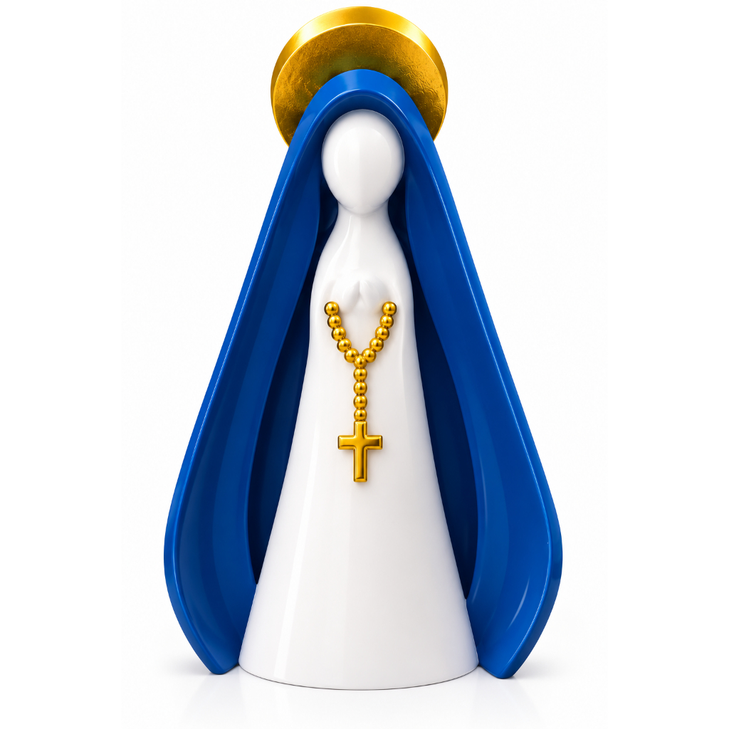 Nossa Senhora Aparecida Decorativa Imagem Religiosa Católica Enfeite para Altar Casa Presente Fé e Devoção E Chaveiro