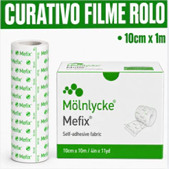 Curativo Adesivo Fixador De Dispositivos Molnlycke Mefix Fita Bandagem 10cm X 1m