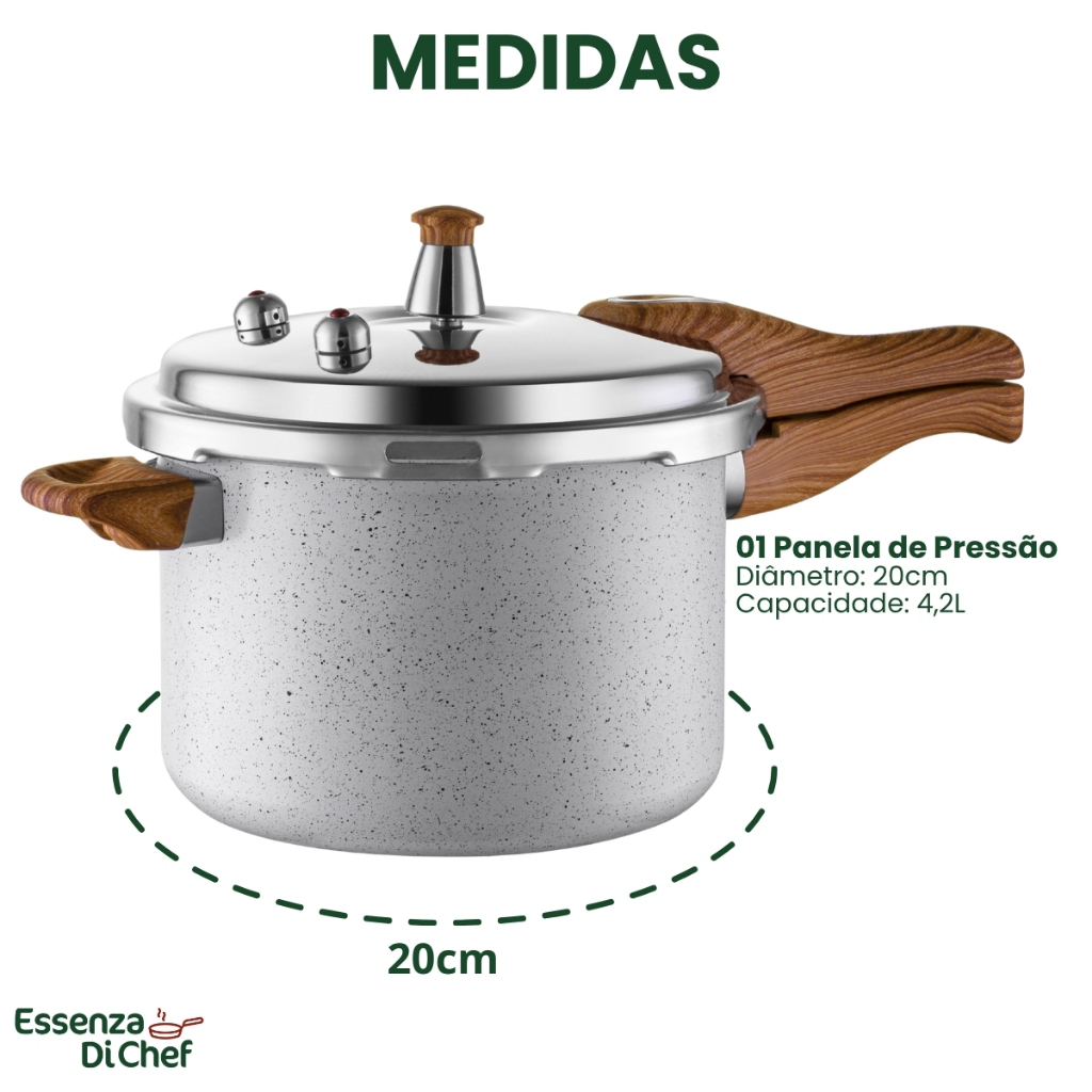 Panela de Pressão 4,2L Cerâmica Antiaderente Fechamento Externo Todos os Fogões Indução a Gás · foto 2