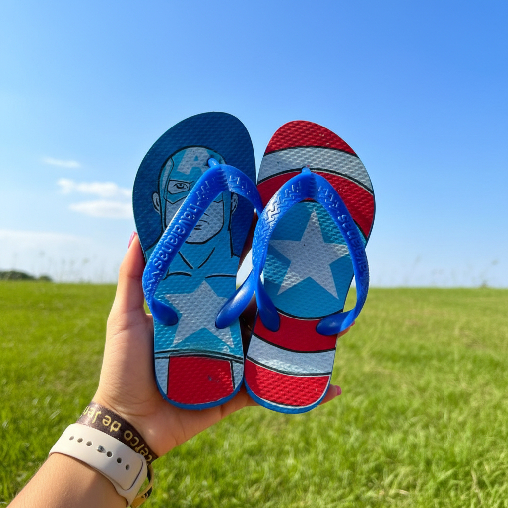 Chinelo Infantil para Menino Borracha Antiderrapante Confortável Durável Resistente Estampado Dia a Dia