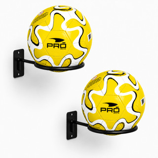 Kit 02 Suporte de Bola Aço Reforçado Futebol Basquete ou Vôlei com Parafusos e Buchas