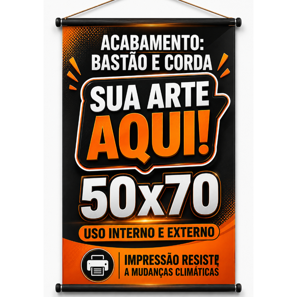 Banner Personalizado 50x70 Sua Arte Faixa Publicidade Divulgação Loja