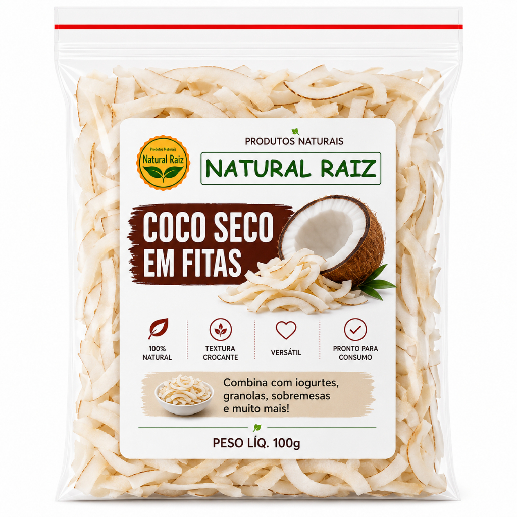 Coco Seco Em Fita Natural Sem Açúcar