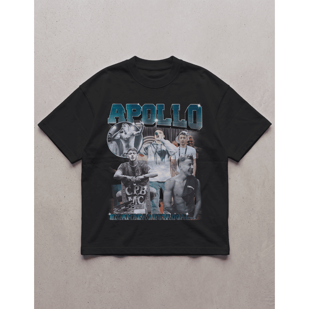 Camiseta Apollo MC OVERSIZED Bicampeão Do Estadual Streetwear bootleg BDA Camisa Blusão unissex