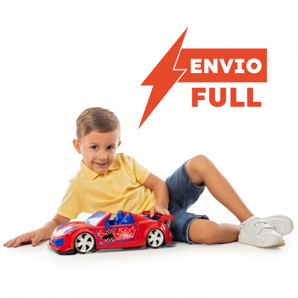 Carrinho Brinquedo Spider Porsche Sport Vermelho Grande 37cm Carro Homem Aranha Menino - QUEEN SHOP