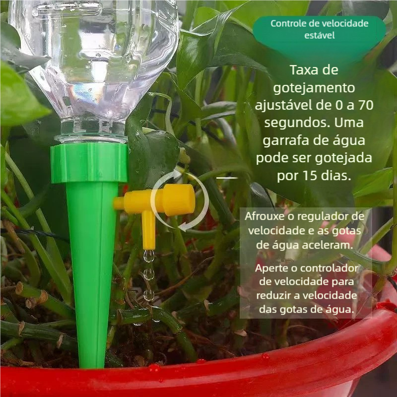 Irrigador automático de plantas com vazão regulável para casa