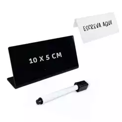 Kit Displays L 10x5 Acrílico Mini Lousa Buffet Porta Preço