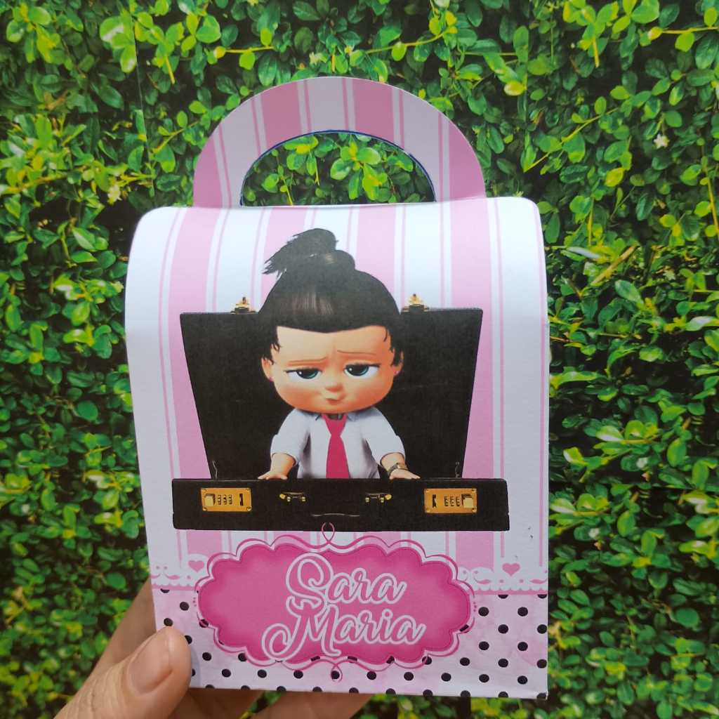 Caixa Maletinha Tema Poderosa Chefinha Personalizado Lembrancinha Festa Monte em Casa  (fazemos varios temas)