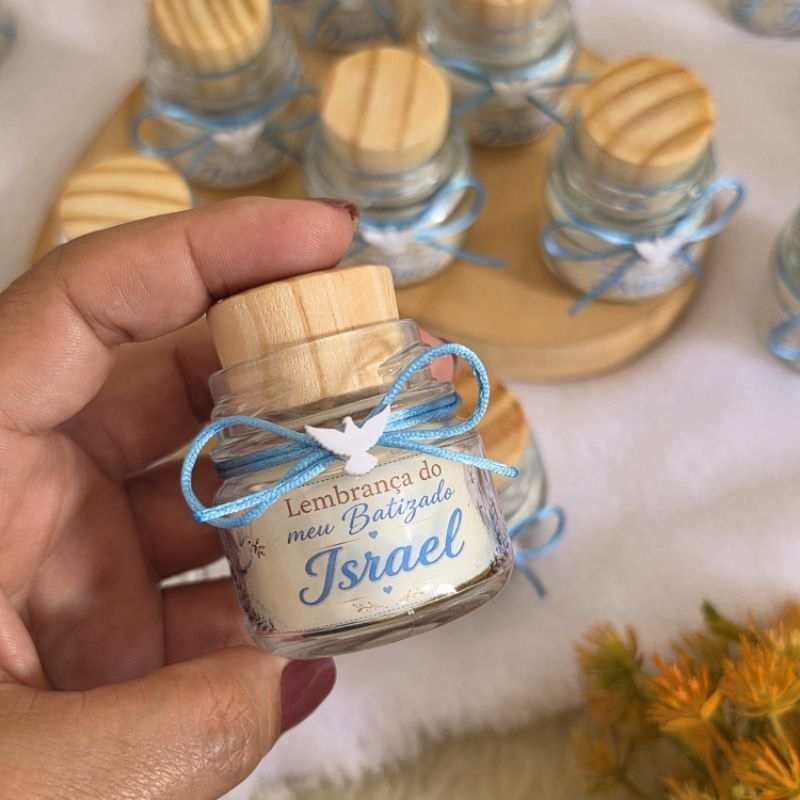 Vela Aromática 30g Lembrancinha Personalizada Maternidade Batizado Nascimento Aniversário Primeira Eucaristia  Casamento