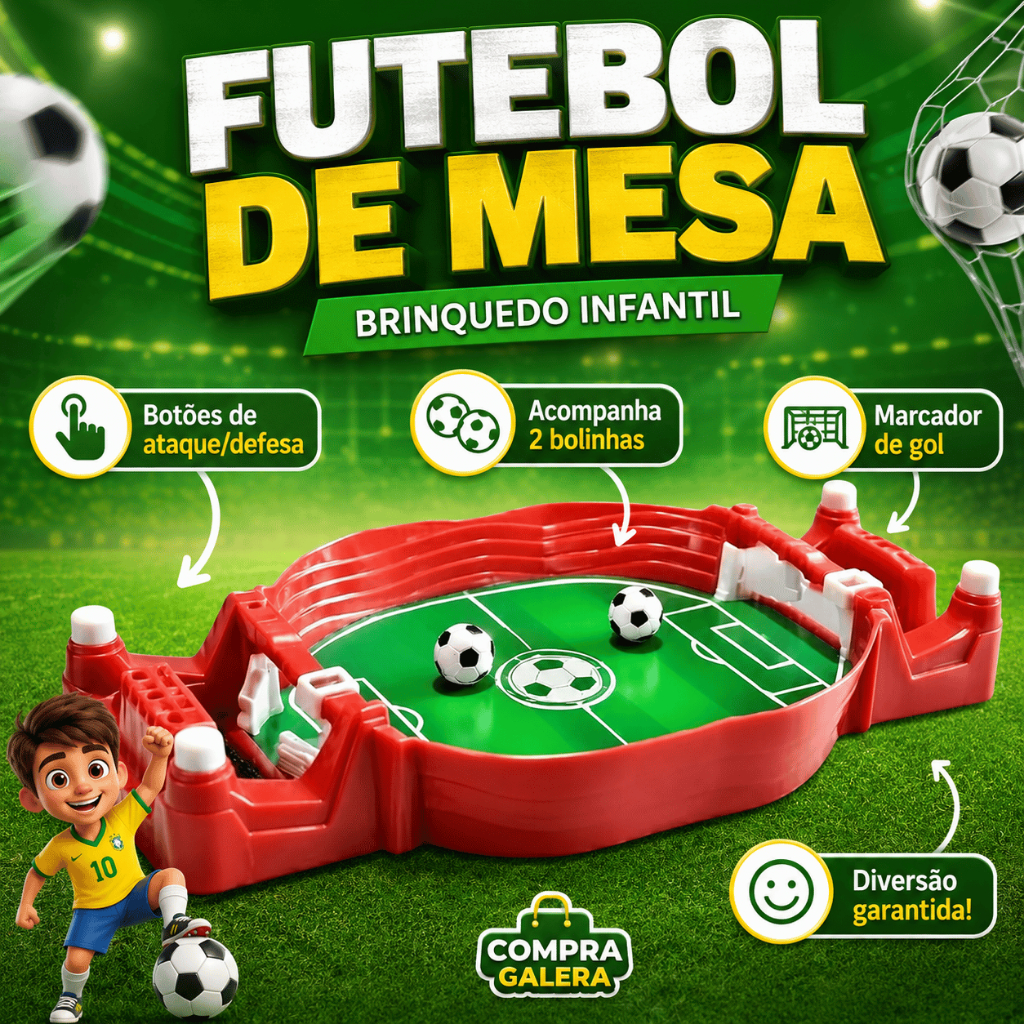Jogo de Futebol de Mesa Infantil Mini– Brinquedo Portátil Gol a Gol para Crianças