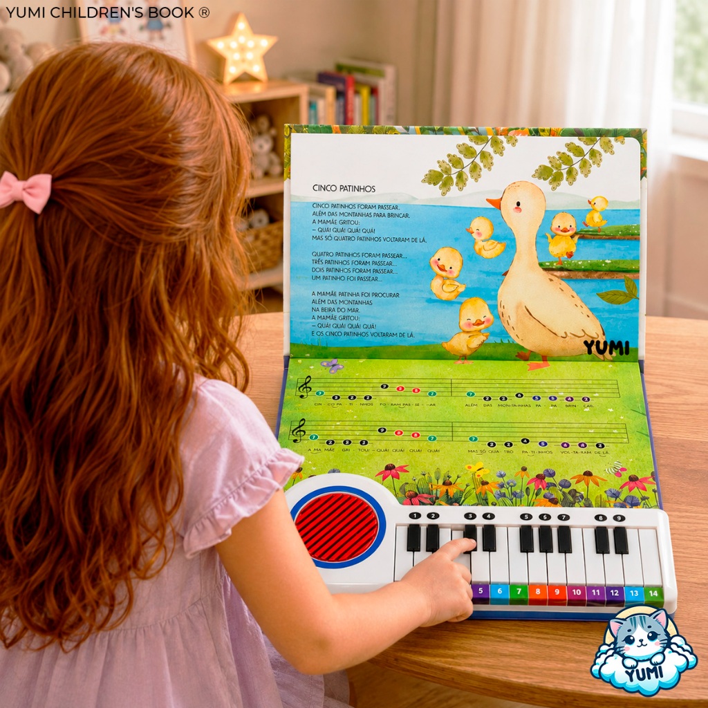Livro Musical Infantil | Com Piano | Aprenda Música Com Cores E Sons Coordenação Musicoterapia — imagem 2 de 2