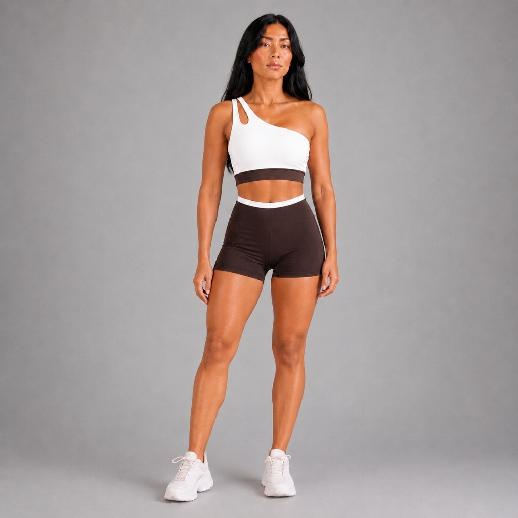 Conjunto Fitness Academia Bicolor Zero Transparência Top + Short