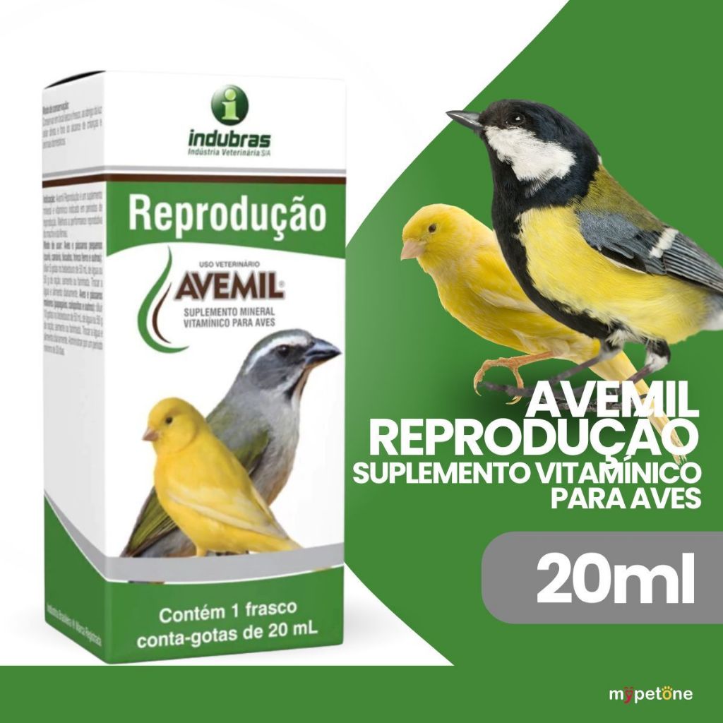 Avemil Reprodução 20ml Indubras Suplemento Vitamínico Pássaros e Aves · foto 2