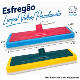 Esfregão Limpa Vidro Lava Piso Porcelanato  Multiuso Rodo Abrasivo Mop Sem Cabo-NEW