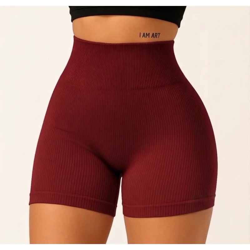 Shorts Fitness Canelado Poliamida Academia Zero Transparencia Feminino