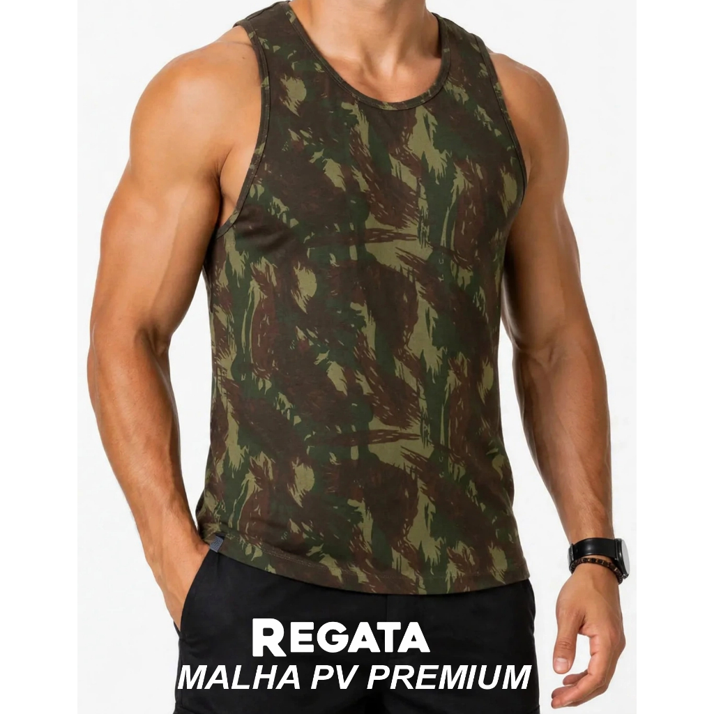 Camiseta Regata Masculina Camuflada Militar Exército – Esportiva, Confortável e Estilosa