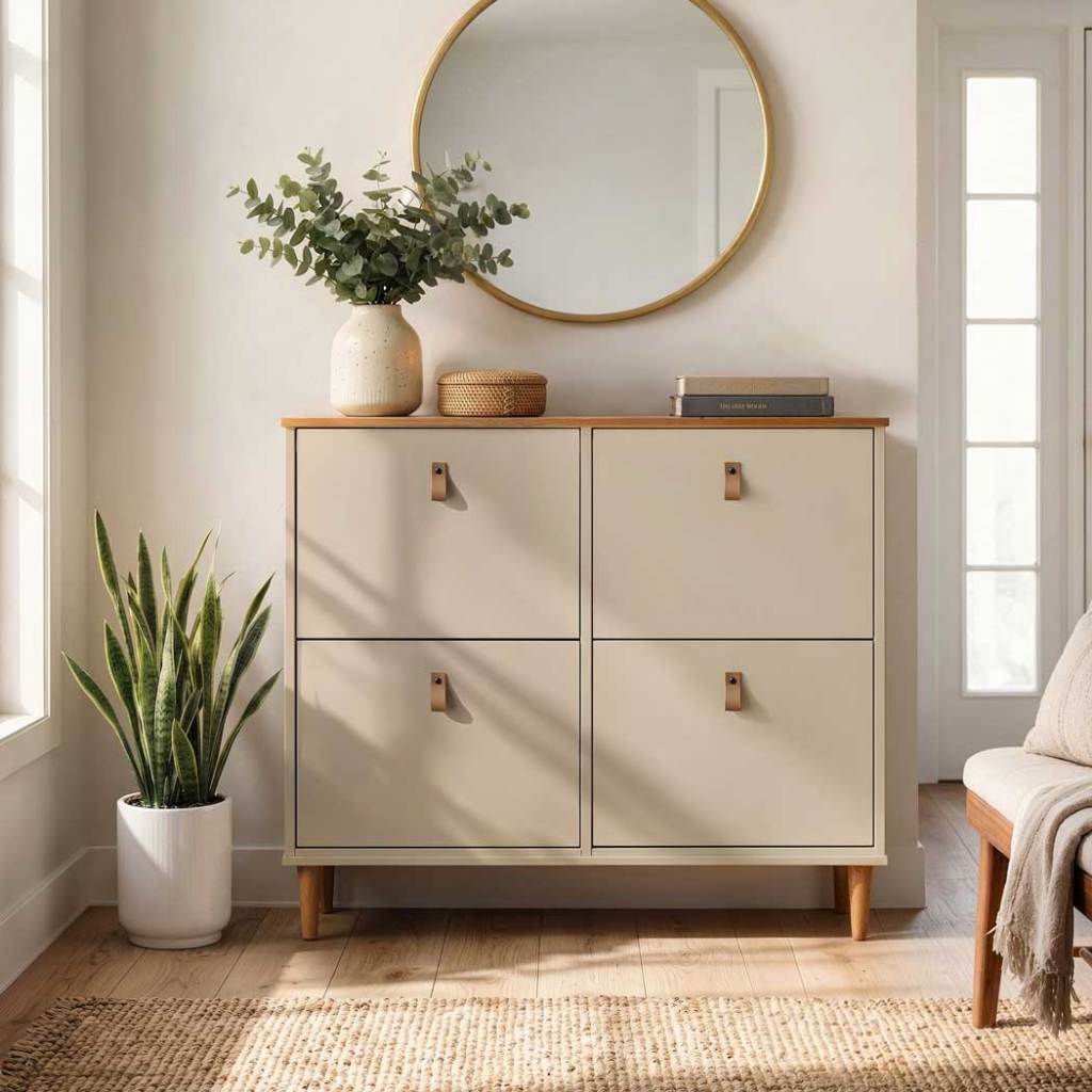 Sapateira Horizontal 24 Pares Madeira Fendi Cashmere 4 Portas Calçados 42 Mikka