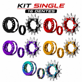Kit Single 16 Dentes Cubo K7 Conversão Freeride Cassete DH Grau Bike Fixa Gios Hupi Viking Absolute GTA