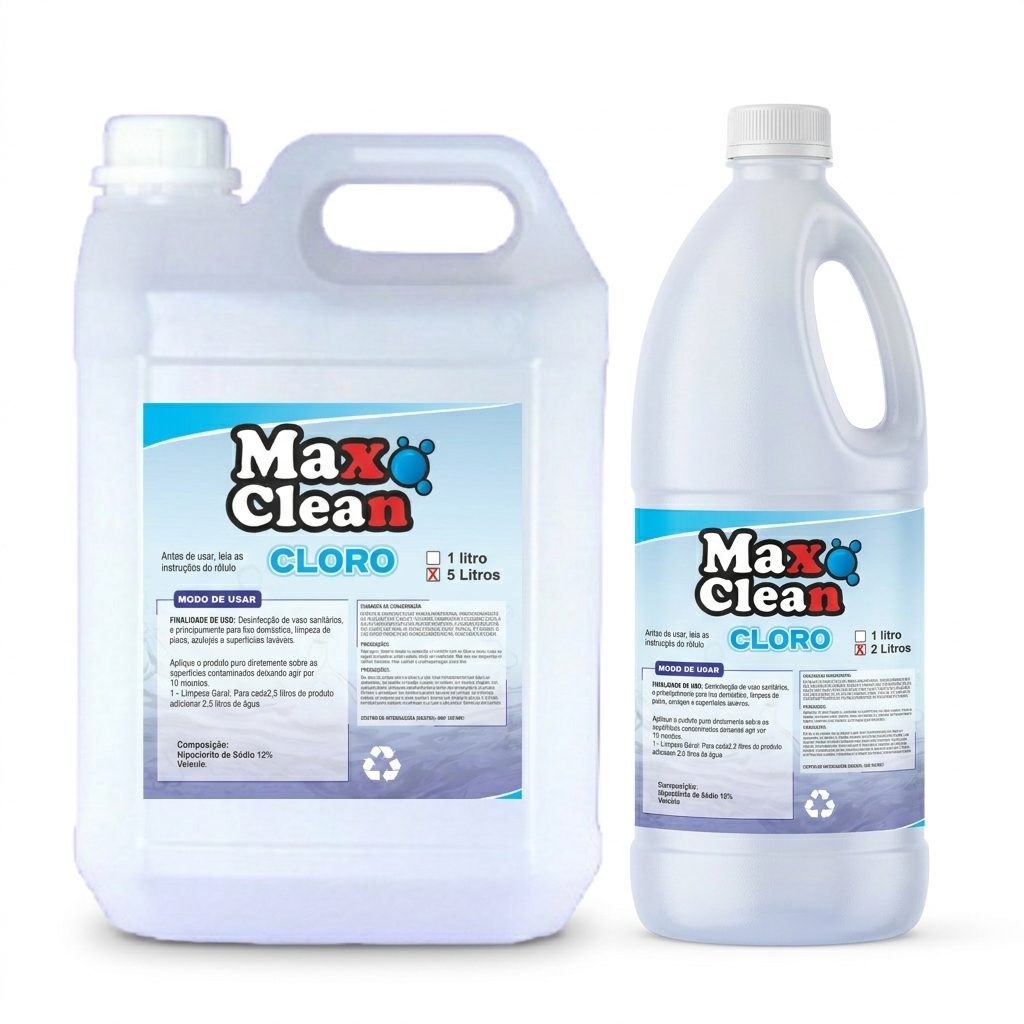 Cloro puro Max Clean 12% galão com 2 ou 5 litros qualidade top!