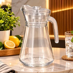 JARRA DE VIDRO CRYSTAL COM TAMPA 1,6 LITROS ORIGINAL RESTAURANTE CASA BUFFET ESCRITORIO.