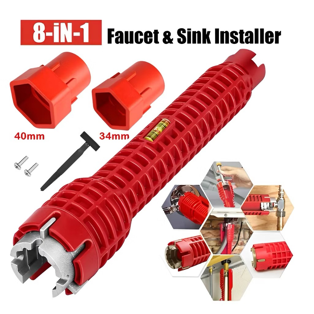 Chave Hidráulica Ferramenta Profissional Para apertar cano Instalar Torneira 8 em 1 Chave de Encanamento