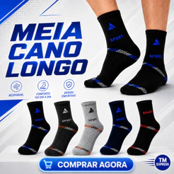 kit meia cano longo masculina até 18 pares confortável sortidas meia grossa