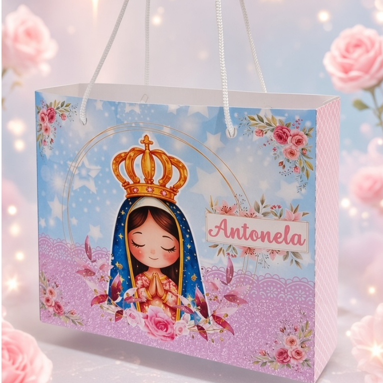 SACOLINHA G PERSONALIZADA PARA LEMBRANCINHA DE FESTA DE ANIVERSÁRIO MENINA NOSSA SENHORA APARECIDA