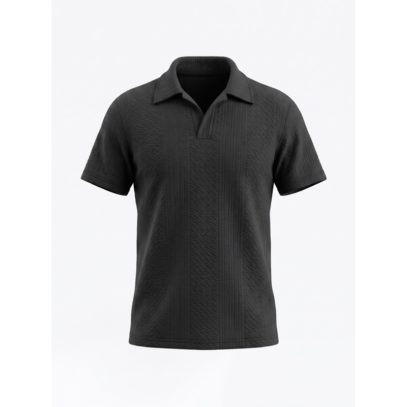 No.25 Camisa Polo Masculina Texturizada em Nylon com Elastano – Confortável, Leve e Moderna
