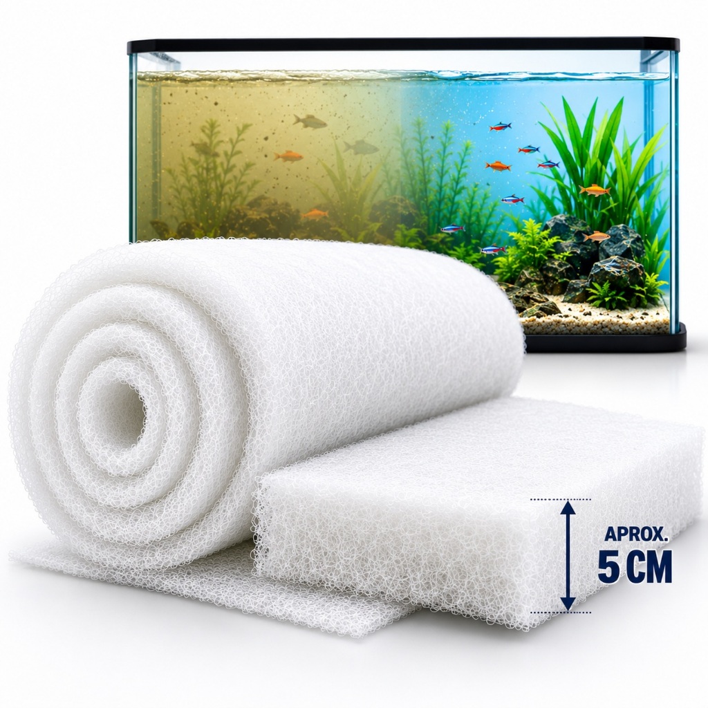 Manta Filtro para Aquário de Peixes Acrilica Perlon Ultra Grossa - 5cm Espessura - Aquários Lagos