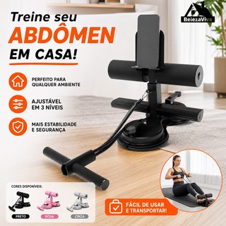 Aparelho Abdominal com Ventosa e Suporte para Celular 3 Ajustes para Treinos em Casa e Academia JFQ