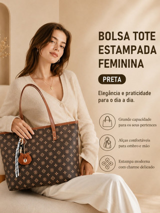 TOMI MITO Bolsa Feminina Casual de Ombro com Estampa Geométrica e Pingente Charmoso para …