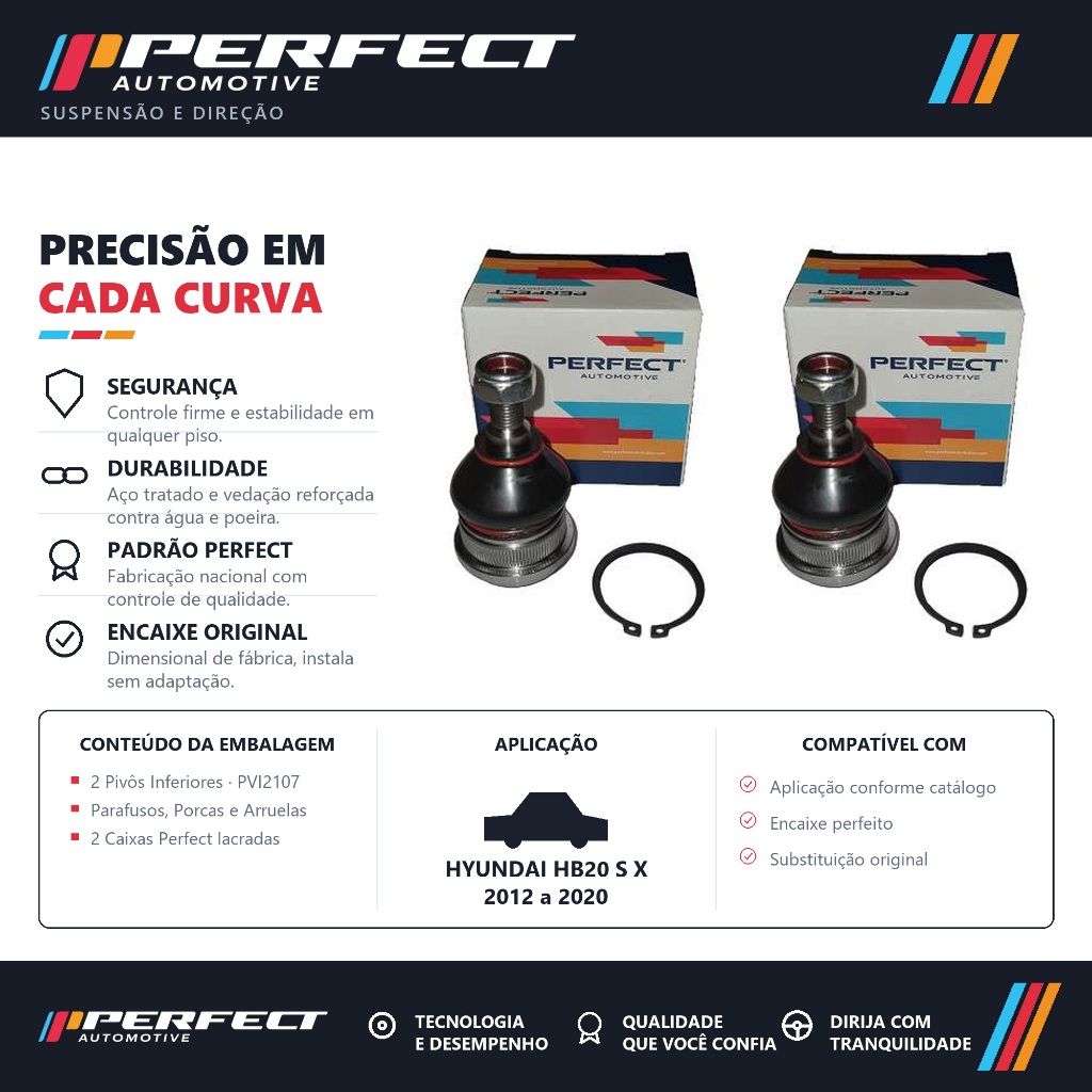 Par Pivo suspensao HYUNDAI HB20 S X 2012 a 2026 PERFECT