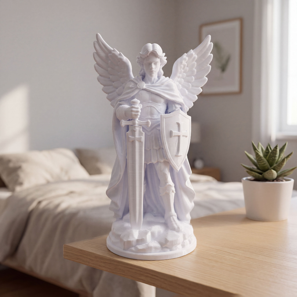 Estátua Imagem São Miguel Arcanjo 12cm Decorativa Decoração Religiosa Católica Proteção Altar Presente