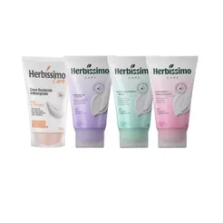 Kit Desodorante Creme Antitranspirante Herbíssimo Care Bisnaga | Rosa Mosqueta + Monoí + Coco + Linhaça 55g (4 unidades)