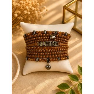 Pulseira feminina mix pulseiras em miçangas couro gratidão em ouro velho preço atacado