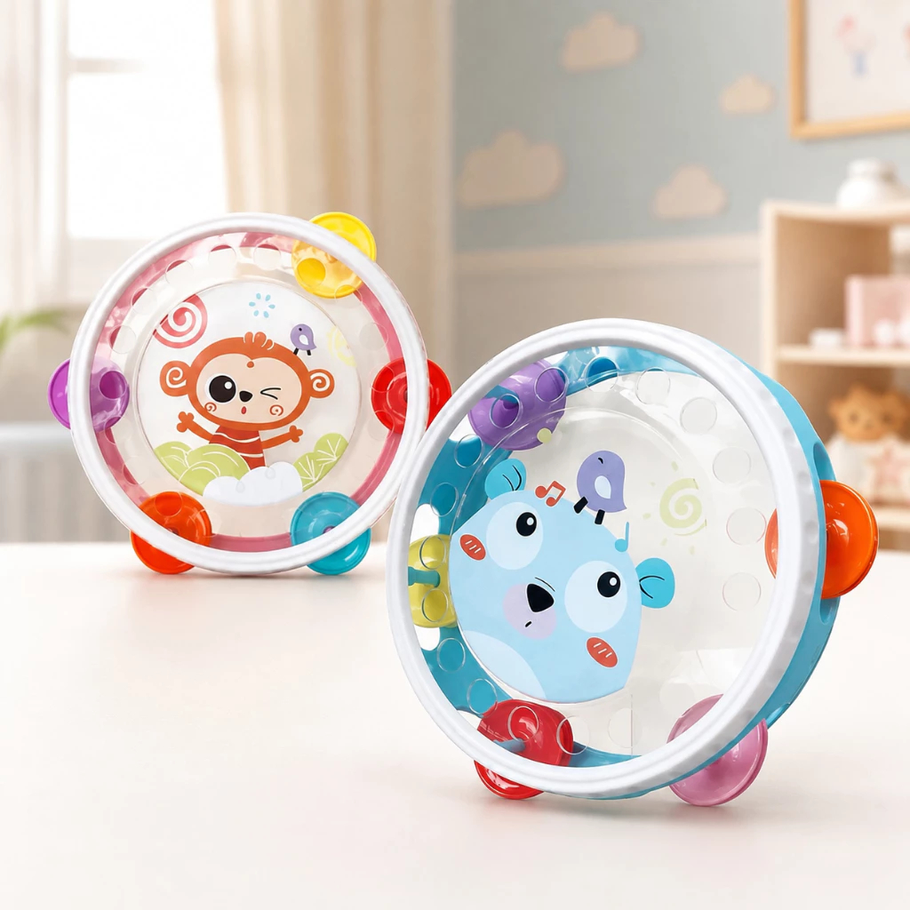 Pandeiro Infantil Dute Baby Instrumento Musical Menina e Menino