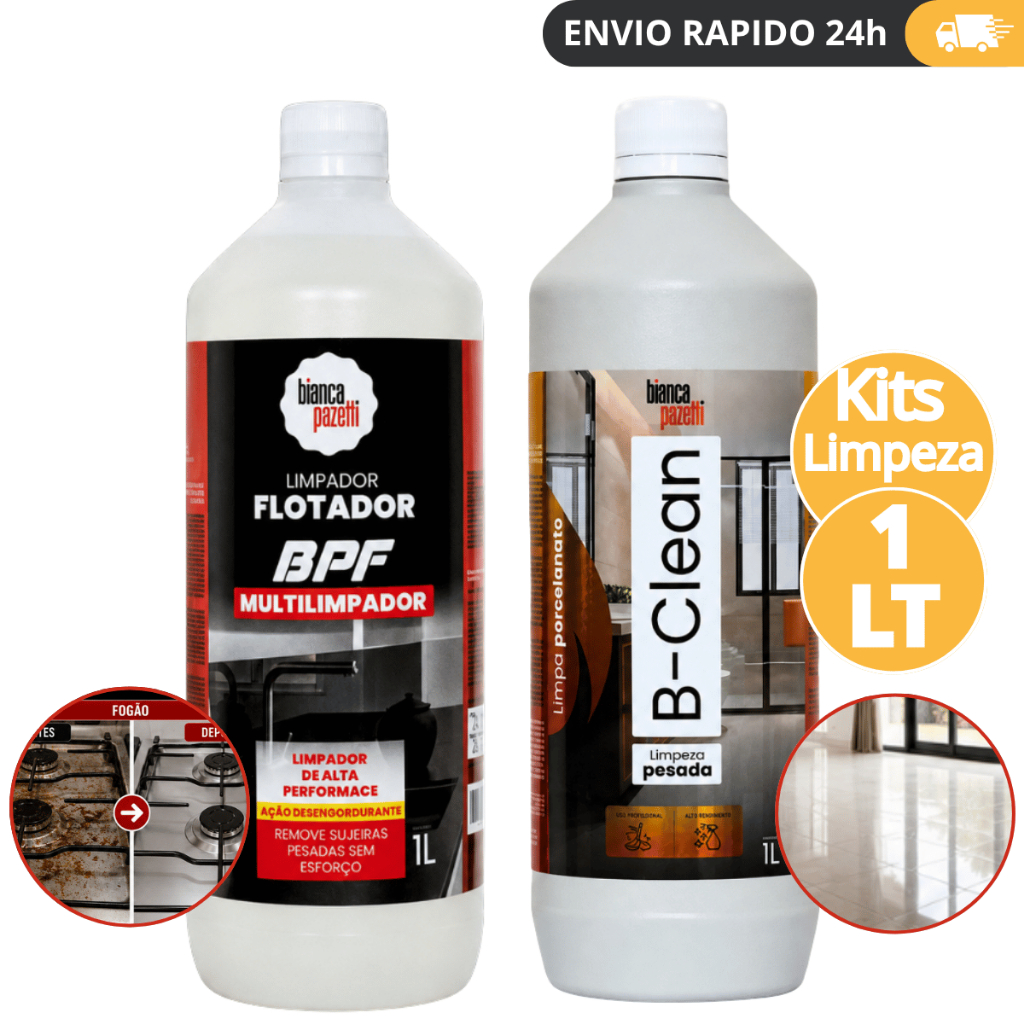 Limpador Desengordurante BPF Flotador E B-Clean Limpa Piso 1 Litro