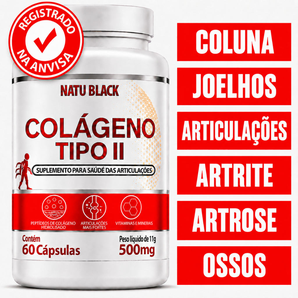 Colágeno Tipo 2 Original para Joelho Articulações Artrose Cartilagem Ossos - POTE PARA 30 DIAS USO
