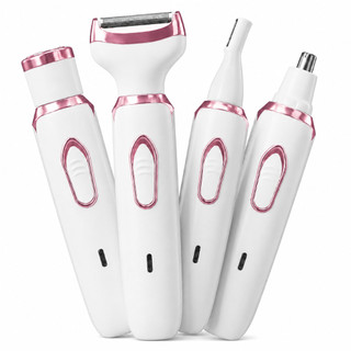 Barbeador Elétrico 4 Em 1 Para Mulheres Remoção De Pelos Corporais Feminino/Aparador de pelos do nariz e sobrancelhas