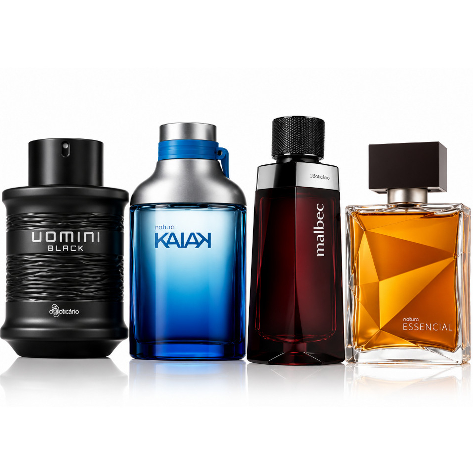 Kit 4 Perfumes Masculino Brasileiros Premium100ml - Homens com Atitude Elegancia