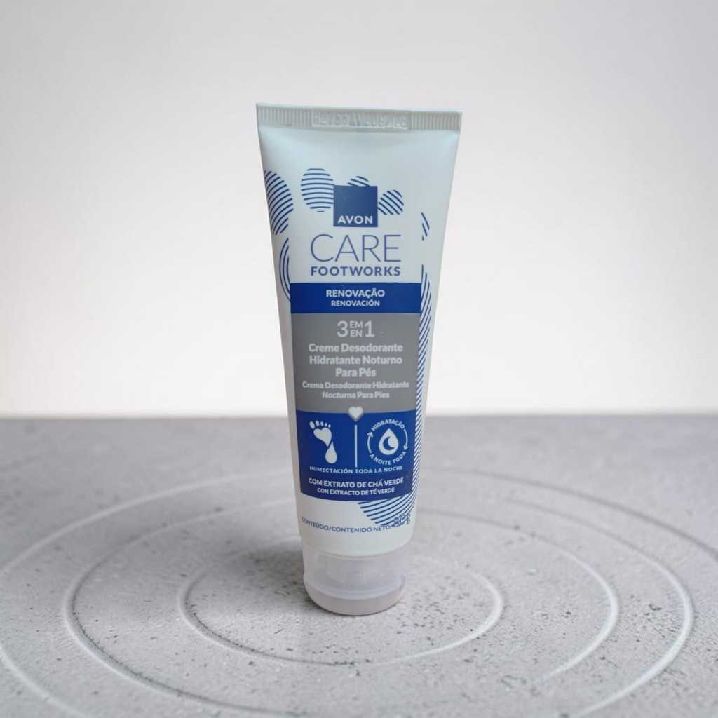 Creme Desodorante Hidratante Noturno para Pés 3 em 1 Avon Care Footworks Renovação – 80g
