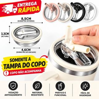 Tampa Copo Termico 1.200ml Flip Antivazamento Reposição