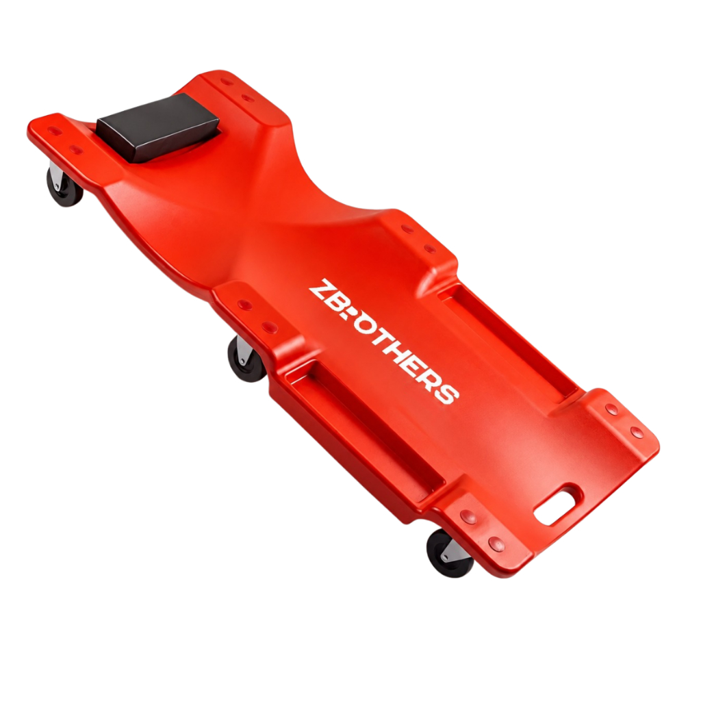 Carrinho Esteira Para Mecânico Com Encosto Capacidade 150KG Vermelho SUPER RESISTENTE