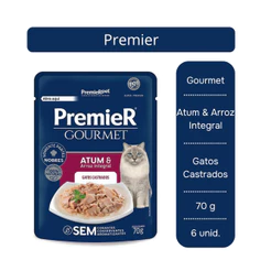 Ração Úmida Premier Pet Sachê Atum para Gatos 70g - 6 Unid.
