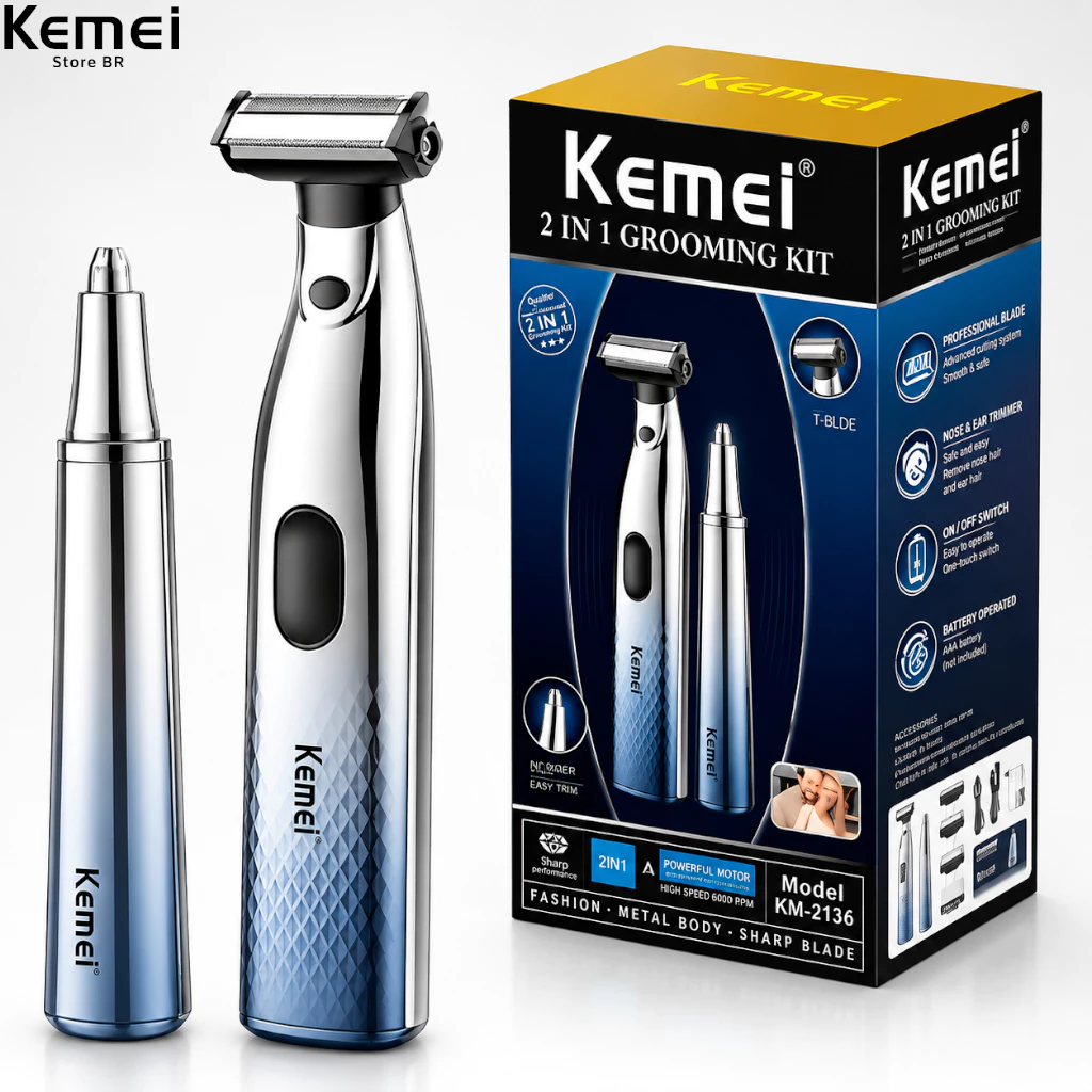 Kemei Portátil Aparador De Pêlos De Nariz Elétrico, Remover Kit, Shaver para Homens, km-3236 — imagem 1