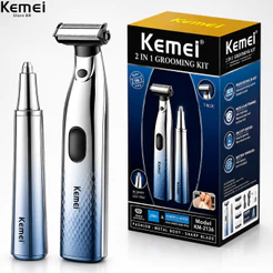 Kemei Portátil Aparador De Pêlos De Nariz Elétrico, Remover Kit, Shaver para Homens, km-3236