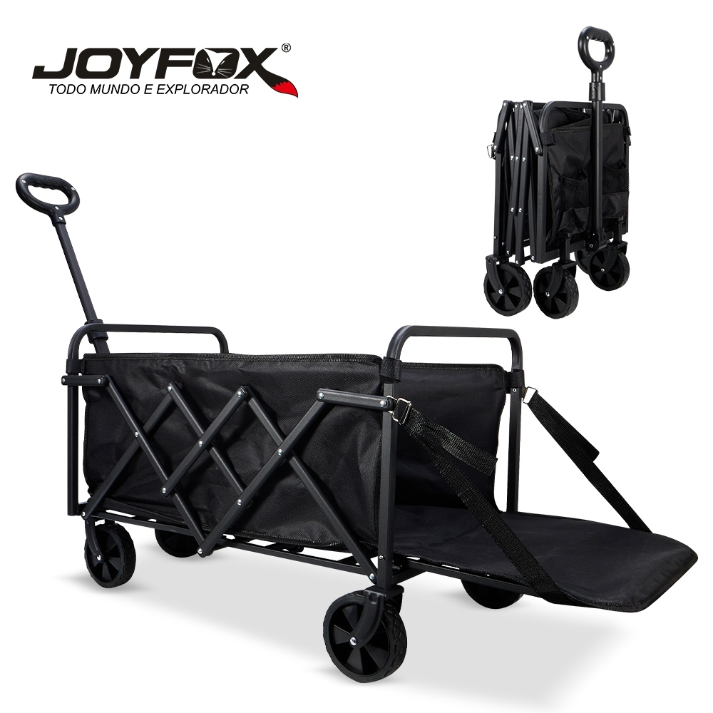 Carrinho Dobrável Multiuso JOYFOX Para Camping Praia Pesca Piquenique com Rodas Todo Terreno 100kg
