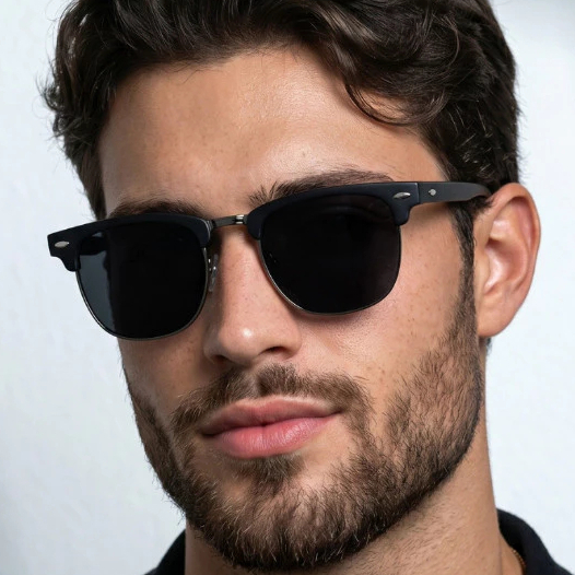 Óculos de Sol Lyon Preto Fosco Premium Steampunk uv400 Masculino Feminino Unissex - Cacife Brand
