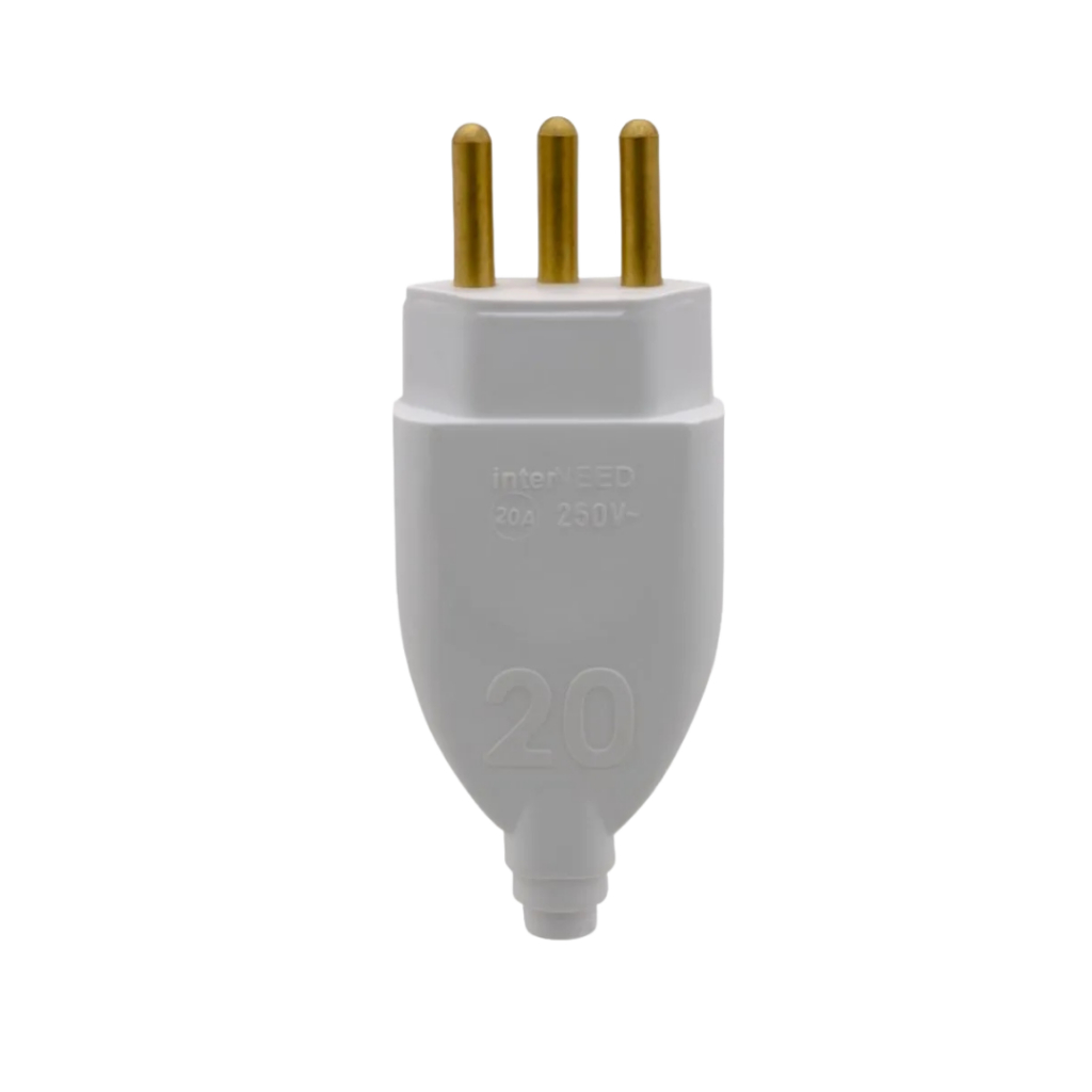 Plug Macho para Extensão Elétrica 2p+T 20A Branco Prensa Cabo 2P+T 20a Indústria Ligação Cabo Elétrico Elétrica