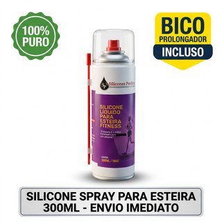 Silicone Spray Lubrificante Para Esteira Ergométrica Elétrica Paulista 300ml Com Bico Aplicador Kit 1 2 3 e 4 Unidades